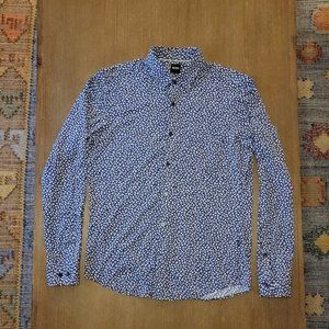 Boss Floral Stretch Dress Shirt - Slim Fit Medium